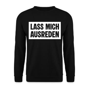 Lass mich ausreden - Unisex Pullover - Schwarz - Vorne - Alina (178cm) & Michal (187cm)