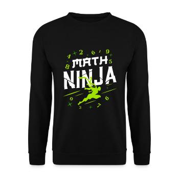Math Ninja Math Kids Saying Pun Game - Unisex Sweatshirt - black - Front - Alina (178cm) & Michal (187cm)