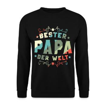 Bester Papa Der Welt Bester Papa - Unisex Pullover - Schwarz - Vorne - Alina (178cm) & Michal (187cm)