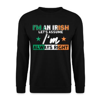 Irlande Drapeau irlandais Cadeau d’épouse irlandaise - Sweat-shirt Unisexe - noir - Devant - Alina (178cm) & Michal (187cm)