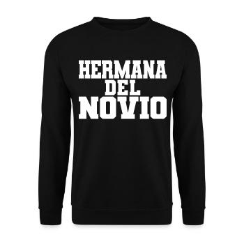 Hermana del Novio Groom's Sister Wedding Gift - Unisex Sweatshirt - black - Front - Alina (178cm) & Michal (187cm)