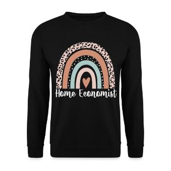Home Economist Rainbow Leopard Funny Home - Unisex Sweatshirt - black - Front - Alina (178cm) & Michal (187cm)