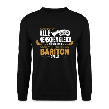 Bariton Shirt Musikverein - Baritonist Geschenk - Unisex Pullover - Schwarz - Vorne - Alina (178cm) & Michal (187cm)