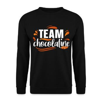 Team Chocolatine Pain Chocolat Humour Boulangerie - Sweat-shirt Unisexe - noir - Devant - Alina (178cm) & Michal (187cm)