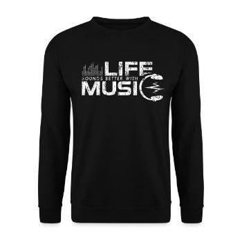 Life Sounds Better With Music Headphone - Sweat-shirt Unisexe - noir - Devant - Alina (178cm) & Michal (187cm)