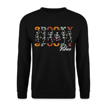 HALLOWEEN SPOOKY VIBES - Unisex Sweatshirt - black - Front - Alina (178cm) & Michal (187cm)