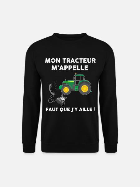 Agriculture humour tracteur - Sweat-shirt Unisexe - noir