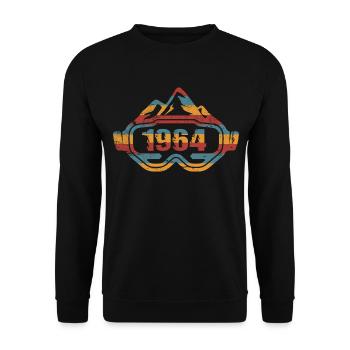 Skibrille Skifahrer Skifahrerin Geburtstag 1964 - Unisex Pullover - Schwarz - Vorne - Alina (178cm) & Michal (187cm)