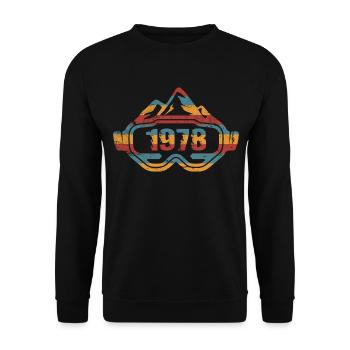 Skieur 1978 Skieur Lunettes de ski - Sweat-shirt Unisexe - noir - Devant - Alina (178cm) & Michal (187cm)
