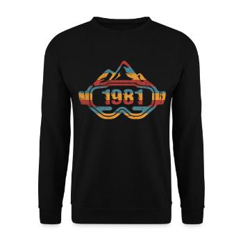 1981 Anniversaire skieur Ski - Sweat-shirt Unisexe - noir - Devant - Alina (178cm) & Michal (187cm)