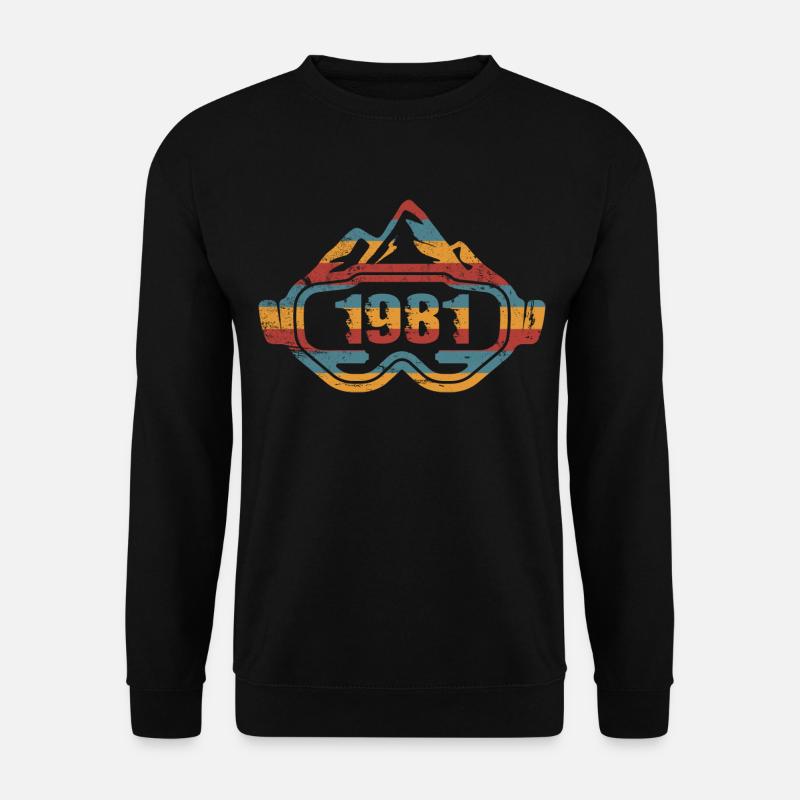 1981 Birthday skier Skiing - Unisex Sweatshirt - black