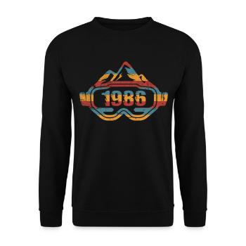Skier 1986 Birthday Skier Ski - Unisex Sweatshirt - black - Front - Alina (178cm) & Michal (187cm)