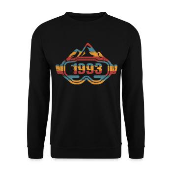 Skibrille Langlaufski Skifahrer 1993 Geburtstag - Unisex Pullover - Schwarz - Vorne - Alina (178cm) & Michal (187cm)