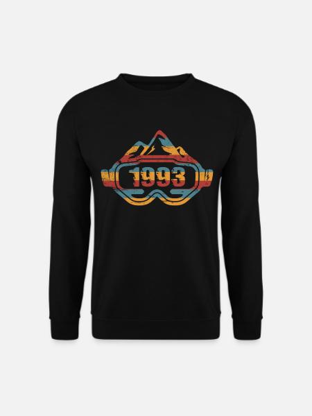 Ski goggles cross-country skiers 1993 birthday - Unisex Sweatshirt - black