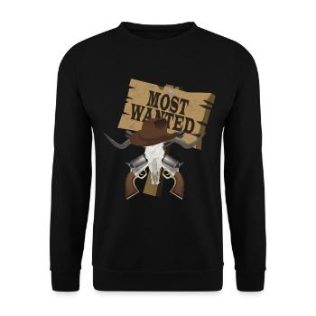 MOST WANTED Wild West Style - Unisex Sweatshirt - black - Front - Alina (178cm) & Michal (187cm)