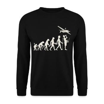 3D-Heli Modellflieger Evo Fläche - RAHMENLOS RC - Unisex Pullover - Schwarz - Vorne - Alina (178cm) & Michal (187cm)