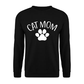 Cat Mom - Mignon Paw Cat Lover Maman Propriétaire de chat - Sweat-shirt Unisexe - noir - Devant - Alina (178cm) & Michal (187cm)