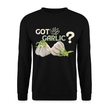 Ail, drôle de Spuch, Got-Garlic - Sweat-shirt Unisexe - noir - Devant - Alina (178cm) & Michal (187cm)