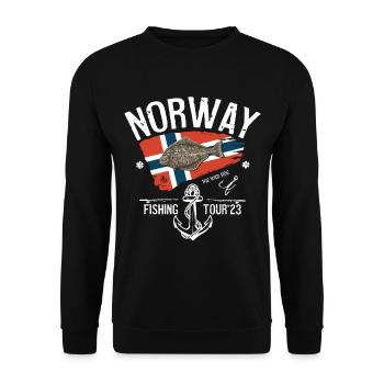 Norwegen Angeltour 2023 - Unisex Pullover - Schwarz - Vorne - Alina (178cm) & Michal (187cm)