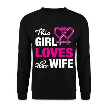 Lesbische Liebe - Unisex Pullover - Schwarz - Vorne - Alina (178cm) & Michal (187cm)