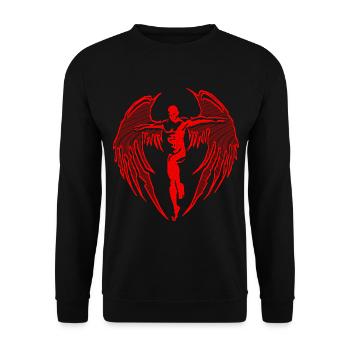 2reborn Angel Angel wings angel wings Devil Teufe - Unisex Sweatshirt - black - Front - Alina (178cm) & Michal (187cm)