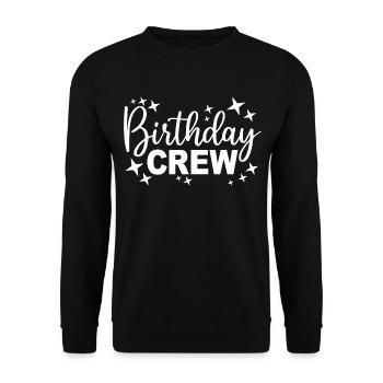 Birthday Crew Matching Group Birthday Party Outfit - Unisex Sweatshirt - black - Front - Alina (178cm) & Michal (187cm)