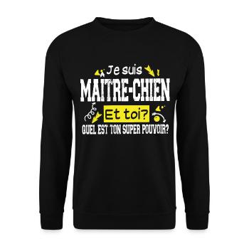 Maître-Chien Cadeau Métier Homme Femme T-shirt Mug - Sweat-shirt Unisexe - noir - Devant - Alina (178cm) & Michal (187cm)