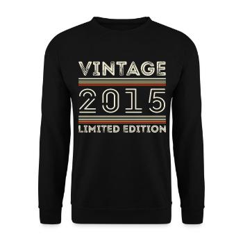 Jahrgang 2015 - Jahr 2015 Geburtstagsgeschenk 2015 - Unisex Pullover - Schwarz - Vorne - Alina (178cm) & Michal (187cm)