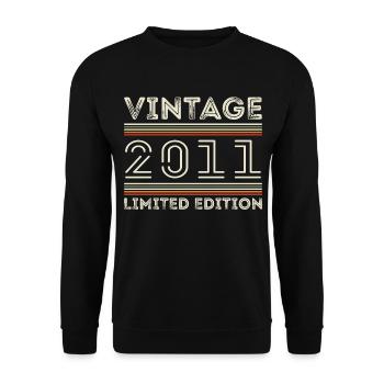 Millésime 2011 - Année 2011 Cadeau d’anniversaire 2011 - Sweat-shirt Unisexe - noir - Devant - Alina (178cm) & Michal (187cm)