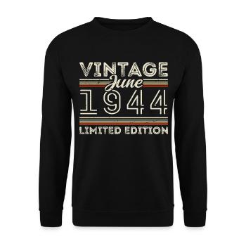 Juin 1944 Cadeau d’anniversaire de juin juin 1944 - Sweat-shirt Unisexe - noir - Devant - Alina (178cm) & Michal (187cm)
