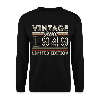 Juin 1949 Cadeau d’anniversaire de juin juin 1949 - Sweat-shirt Unisexe - noir - Devant - Alina (178cm) & Michal (187cm)