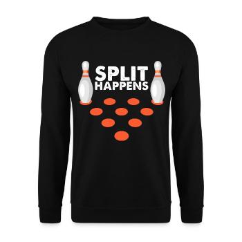 Bowlen Funny Bowler Geschenk Lustig - Unisex Pullover - Schwarz - Vorne - Alina (178cm) & Michal (187cm)