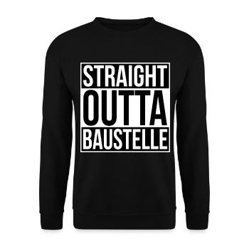 Straight Outta Construction Site - Unisex Sweatshirt - black - Front - Alina (178cm) & Michal (187cm)