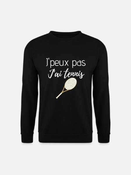 J'ai tennis raquette blanche et dorée - Sweat-shirt Unisexe - noir