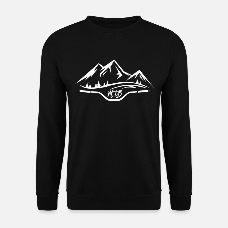 MTB Mountainbike Lenker Berge Geschenk - Unisex Pullover - Schwarz