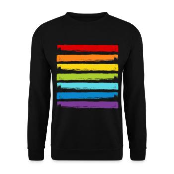 Rainbow LGBT LGBTQ CSD Symbol Pattern Gay Pride - Unisex Sweatshirt - black - Front - Alina (178cm) & Michal (187cm)