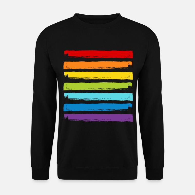 Regenbogen LGBT LGBTQ CSD Symbol Muster Gay Pride - Unisex Pullover - Schwarz
