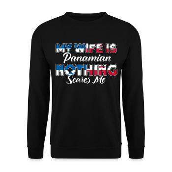 Panamanian Flag Panamanian Roots gift - Unisex Sweatshirt - black - Front - Alina (178cm) & Michal (187cm)