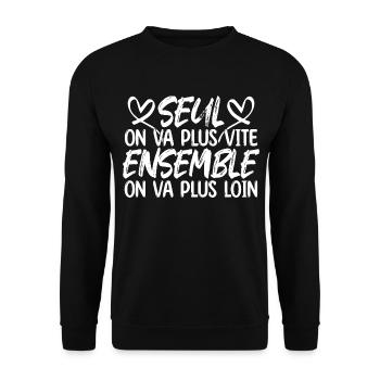 Saint Valentin meilleure Copine copain amoureux !! - Sweat-shirt Unisexe - noir - Devant - Alina (178cm) & Michal (187cm)