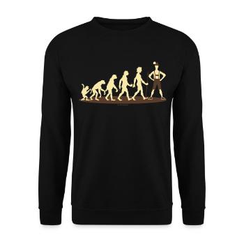 Evolution Bayer - RAHMENLOS Geschenk - Unisex Pullover - Schwarz - Vorne - Alina (178cm) & Michal (187cm)