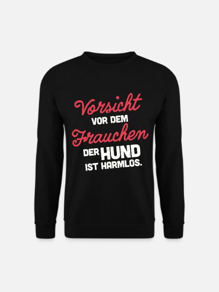 Vorsicht vor dem Frauchen - Unisex Pullover - Schwarz