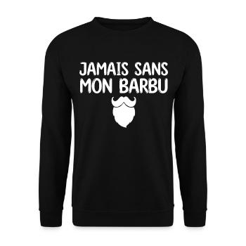 Jamais sans mon barbu - cadeau couple mariée barbu - Sweat-shirt Unisexe - noir - Devant - Alina (178cm) & Michal (187cm)