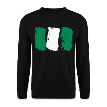 Nigeria Style Flag - Unisex Sweatshirt - black - Front - Alina (178cm) & Michal (187cm)