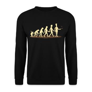 BBQ - Evolution Koch vom Affen zum Chef-Koch - - Unisex Pullover - Schwarz - Vorne - Alina (178cm) & Michal (187cm)