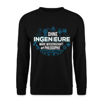 Ingenieur Philosophie Wissenschaft - Unisex Pullover - Schwarz - Vorne - Alina (178cm) & Michal (187cm)