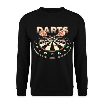 Darts 3D - Dart T-Shirts RAHMENLOS - Sport Club - Unisex Pullover - Schwarz - Vorne - Alina (178cm) & Michal (187cm)