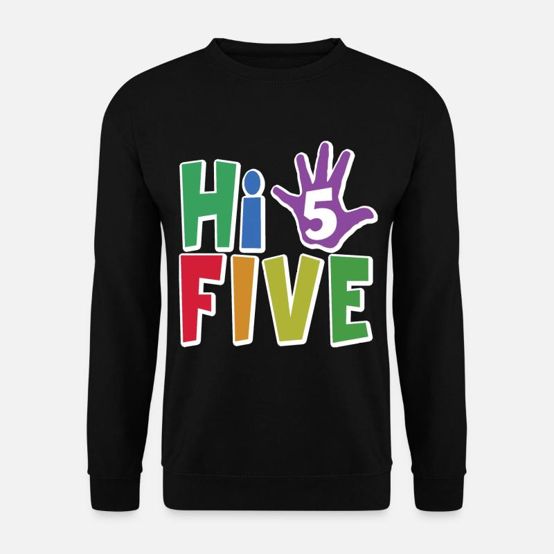 Hallo fünf - 5. Geburtstagsgeschenk für Kinder Jungen & Mädchen - Unisex Pullover - Schwarz