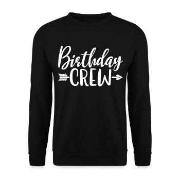 Birthday Crew Matching Group Birthday Party Outfit - Unisex Sweatshirt - black - Front - Alina (178cm) & Michal (187cm)