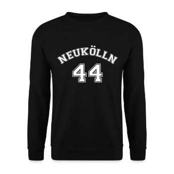 Neukölln 44 Berlin District Nostalgia Design - Sweat-shirt Unisexe - noir - Devant - Alina (178cm) & Michal (187cm)