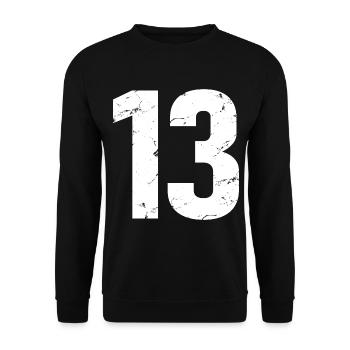 Cool Number 13 - 13 ans 13th Birthday Gift - Sweat-shirt Unisexe - noir - Devant - Alina (178cm) & Michal (187cm)